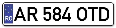 Placuta inmatriculare numar auto  AR-584-OTD, AR 584 OTD, AR584OTD