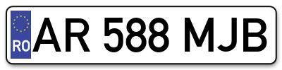 Placuta inmatriculare numar auto  AR-588-MJB, AR 588 MJB, AR588MJB