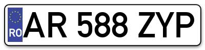 Placuta inmatriculare numar auto  AR-588-ZYP, AR 588 ZYP, AR588ZYP
