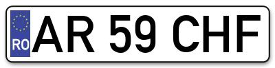 Placuta inmatriculare numar auto  AR-59-CHF, AR 59 CHF, AR59CHF