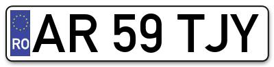 Placuta inmatriculare numar auto  AR-59-TJY, AR 59 TJY, AR59TJY