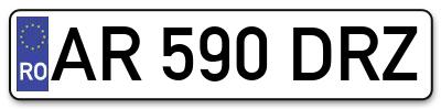Placuta inmatriculare numar auto  AR-590-DRZ, AR 590 DRZ, AR590DRZ