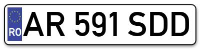 Placuta inmatriculare numar auto  AR-591-SDD, AR 591 SDD, AR591SDD