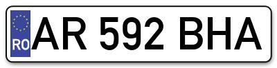 Placuta inmatriculare numar auto  AR-592-BHA, AR 592 BHA, AR592BHA