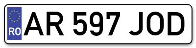 Placuta inmatriculare numar auto  AR-597-JOD, AR 597 JOD, AR597JOD