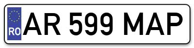 Placuta inmatriculare numar auto  AR-599-MAP, AR 599 MAP, AR599MAP