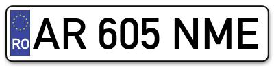 Placuta inmatriculare numar auto  AR-605-NME, AR 605 NME, AR605NME