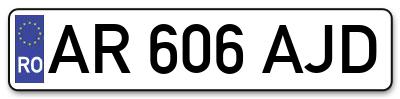 Placuta inmatriculare numar auto  AR-606-AJD, AR 606 AJD, AR606AJD