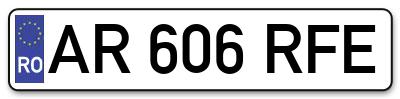 Placuta inmatriculare numar auto  AR-606-RFE, AR 606 RFE, AR606RFE