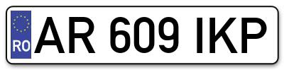 Placuta inmatriculare numar auto  AR-609-IKP, AR 609 IKP, AR609IKP
