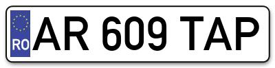 Placuta inmatriculare numar auto  AR-609-TAP, AR 609 TAP, AR609TAP