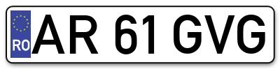 Placuta inmatriculare numar auto  AR-61-GVG, AR 61 GVG, AR61GVG