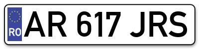 Placuta inmatriculare numar auto  AR-617-JRS, AR 617 JRS, AR617JRS