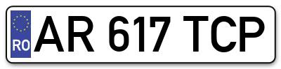 Placuta inmatriculare numar auto  AR-617-TCP, AR 617 TCP, AR617TCP