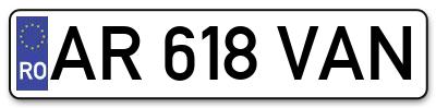 Placuta inmatriculare numar auto  AR-618-VAN, AR 618 VAN, AR618VAN