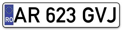 Placuta inmatriculare numar auto  AR-623-GVJ, AR 623 GVJ, AR623GVJ