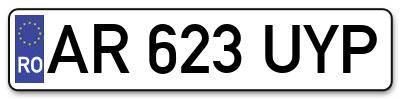 Placuta inmatriculare numar auto  AR-623-UYP, AR 623 UYP, AR623UYP