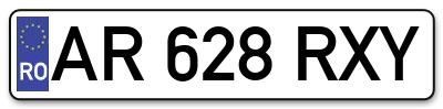 Placuta inmatriculare numar auto  AR-628-RXY, AR 628 RXY, AR628RXY