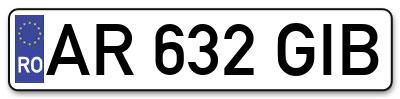 Placuta inmatriculare numar auto  AR-632-GIB, AR 632 GIB, AR632GIB