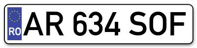 Placuta inmatriculare numar auto  AR-634-SOF, AR 634 SOF, AR634SOF