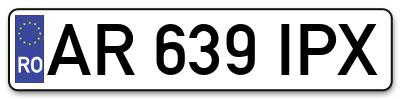 Placuta inmatriculare numar auto  AR-639-IPX, AR 639 IPX, AR639IPX