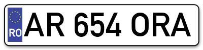 Placuta inmatriculare numar auto  AR-654-ORA, AR 654 ORA, AR654ORA