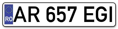 Placuta inmatriculare numar auto  AR-657-EGI, AR 657 EGI, AR657EGI