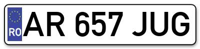 Placuta inmatriculare numar auto  AR-657-JUG, AR 657 JUG, AR657JUG
