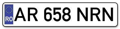 Placuta inmatriculare numar auto  AR-658-NRN, AR 658 NRN, AR658NRN