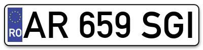 Placuta inmatriculare numar auto  AR-659-SGI, AR 659 SGI, AR659SGI