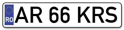 Placuta inmatriculare numar auto  AR-66-KRS, AR 66 KRS, AR66KRS