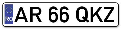 Placuta inmatriculare numar auto  AR-66-QKZ, AR 66 QKZ, AR66QKZ