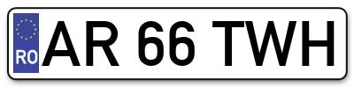 Placuta inmatriculare numar auto  AR-66-TWH, AR 66 TWH, AR66TWH