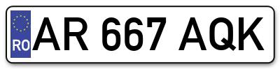Placuta inmatriculare numar auto  AR-667-AQK, AR 667 AQK, AR667AQK