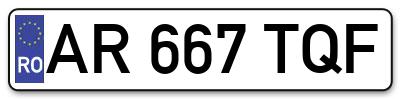 Placuta inmatriculare numar auto  AR-667-TQF, AR 667 TQF, AR667TQF