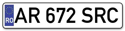 Placuta inmatriculare numar auto  AR-672-SRC, AR 672 SRC, AR672SRC