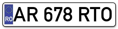 Placuta inmatriculare numar auto  AR-678-RTO, AR 678 RTO, AR678RTO