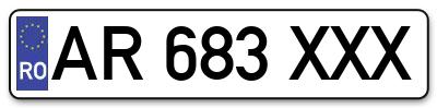 Placuta inmatriculare numar auto  AR-683-XXX, AR 683 XXX, AR683XXX