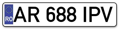 Placuta inmatriculare numar auto  AR-688-IPV, AR 688 IPV, AR688IPV