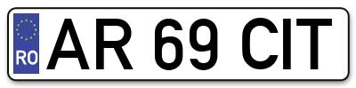 Placuta inmatriculare numar auto  AR-69-CIT, AR 69 CIT, AR69CIT