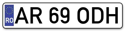 Placuta inmatriculare numar auto  AR-69-ODH, AR 69 ODH, AR69ODH