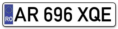 Placuta inmatriculare numar auto  AR-696-XQE, AR 696 XQE, AR696XQE