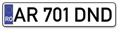 Placuta inmatriculare numar auto  AR-701-DND, AR 701 DND, AR701DND