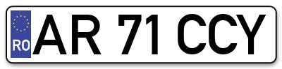Placuta inmatriculare numar auto  AR-71-CCY, AR 71 CCY, AR71CCY