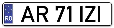 Placuta inmatriculare numar auto  AR-71-IZI, AR 71 IZI, AR71IZI