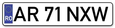 Placuta inmatriculare numar auto  AR-71-NXW, AR 71 NXW, AR71NXW