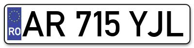 Placuta inmatriculare numar auto  AR-715-YJL, AR 715 YJL, AR715YJL