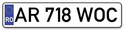 Placuta inmatriculare numar auto  AR-718-WOC, AR 718 WOC, AR718WOC