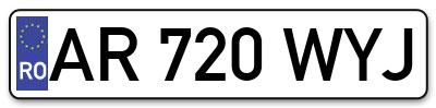 Placuta inmatriculare numar auto  AR-720-WYJ, AR 720 WYJ, AR720WYJ