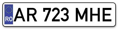 Placuta inmatriculare numar auto  AR-723-MHE, AR 723 MHE, AR723MHE